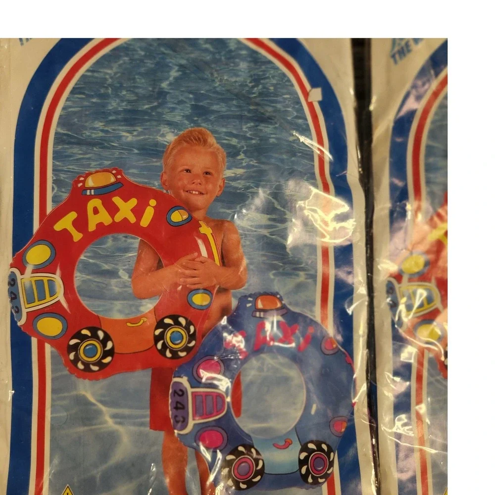 The Wet Set Taxi Floaties Inflatable Baby Pool Float Ring Car Design New Blue x2